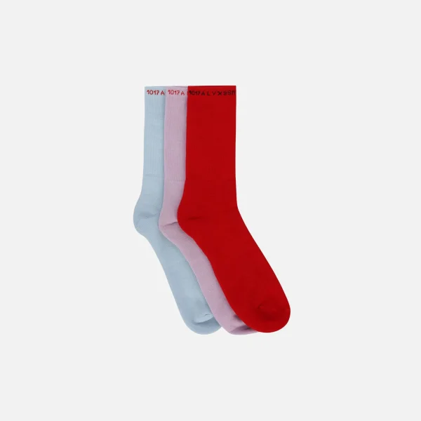 1017 alyx 9sm 3 pack socks red pink blue - KITH-SHOP