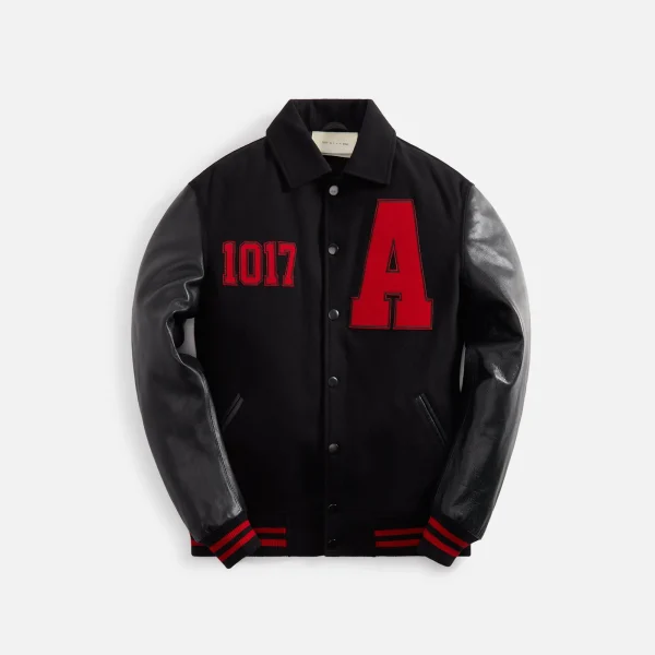 1017 alyx 9sm black logo varsity jacket - KITH-SHOP