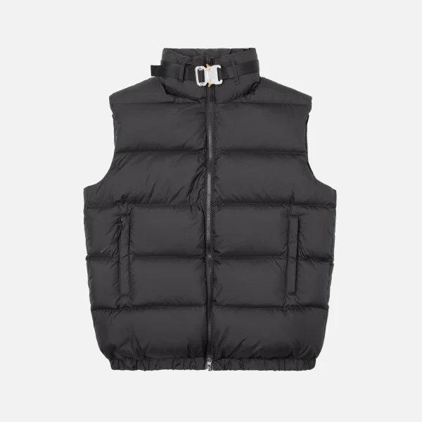 1017 alyx 9sm black puffer vest with nylon buckle - KITH-SHOP