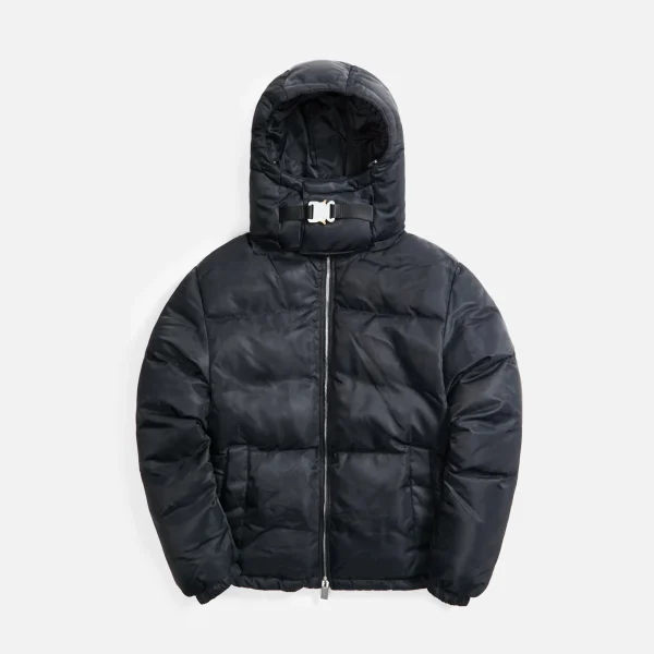 1017 alyx 9sm hooded puffer jacket with buckle black - KITH-SHOP