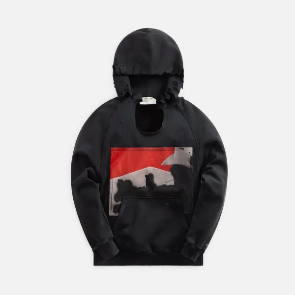 1017 alyx 9sm mark flood destroyed box hoodie washed black - KITH-SHOP