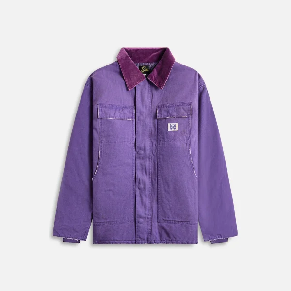 11oz cotton oxford lumberjack coat in purple needles - KITH-SHOP