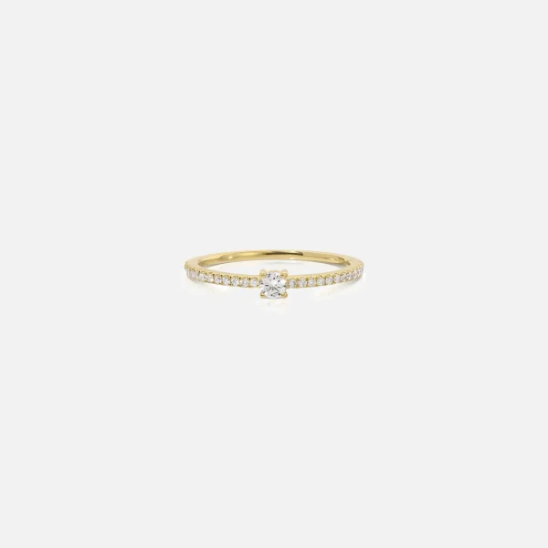 14k gold round diamond pave ring by isa grutman - KITH-SHOP