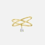 14k yellow gold double band diamond ring by isa grutman - KITH-SHOP