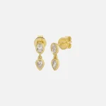 14k yellow gold isa grutman double drop stud earrings - KITH-SHOP