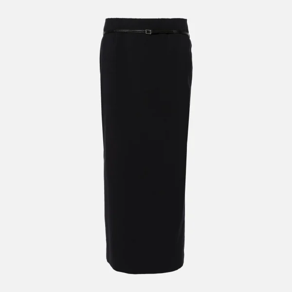 16arlington delta maxi skirt with leather belt in ink - KITH-SHOP