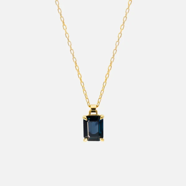 18k yellow gold bernard james sapphire pendant - KITH-SHOP