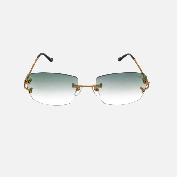 24kt yellow gold vintage bal harbour drill mount frames powder green flash purple - KITH-SHOP