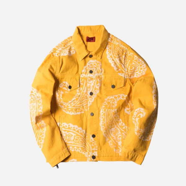 424 yellow paisley denim trucker jacket - KITH-SHOP