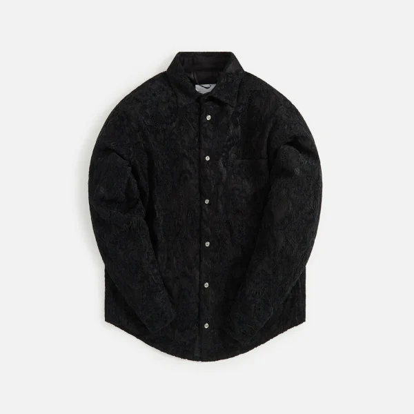 4s designs black chenille jacquard lace overlay shirt - KITH-SHOP