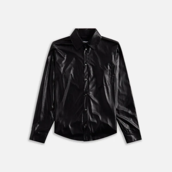 4s designs black plonge leatherette over shirt - KITH-SHOP