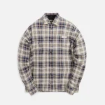 4s designs white blue jacquard plaid work shirt - KITH-SHOP