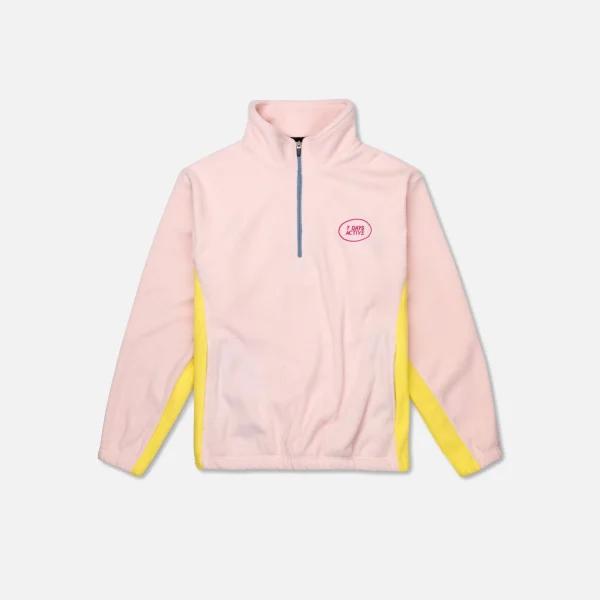 7 day active fleece half zip pullover light pink yellow - KITH-SHOP