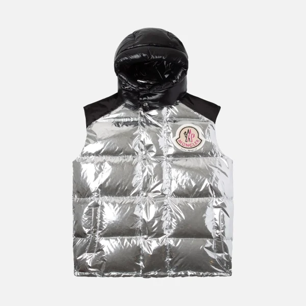 8 moncler palm angels exen silver down gilet vest - KITH-SHOP