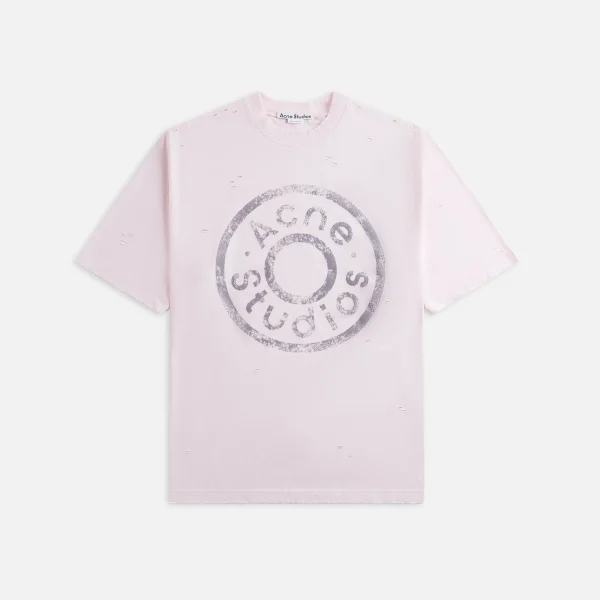 acne studios faded pink exford u button logo tee - KITH-SHOP