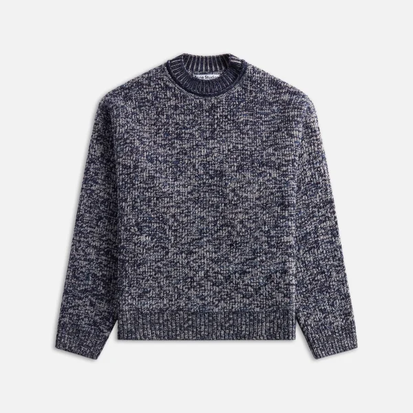 acne studios heart logo sweater in blue kwisted design - KITH-SHOP