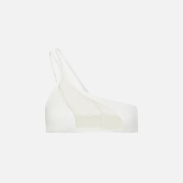 adam selman asymmetrical waves bikini top white - KITH-SHOP