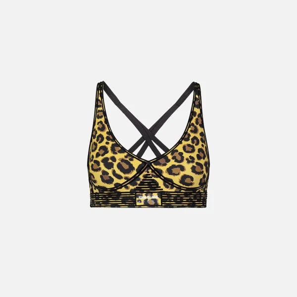 adam selman bonded active v neck bra in honey leopard - KITH-SHOP