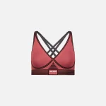 adam selman bonded v neck active bra in oxblood - KITH-SHOP