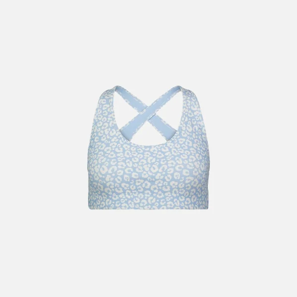 adam selman mini leopard cross back bra in powder blue - KITH-SHOP