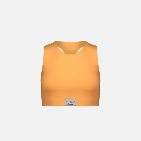 adam selman racer crop top in mango - KITH-SHOP