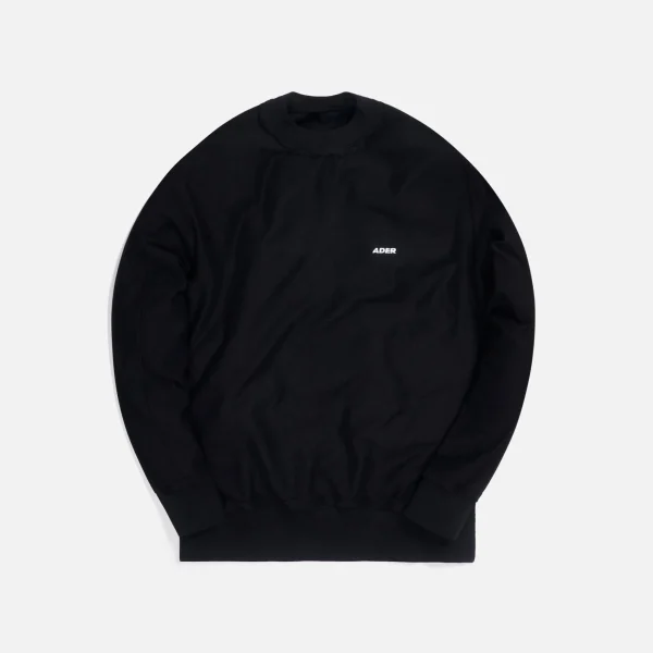 ader error black regular fit long sleeve t shirt - KITH-SHOP