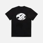 ader error black semi overfit two color stitch graphic tee - KITH-SHOP