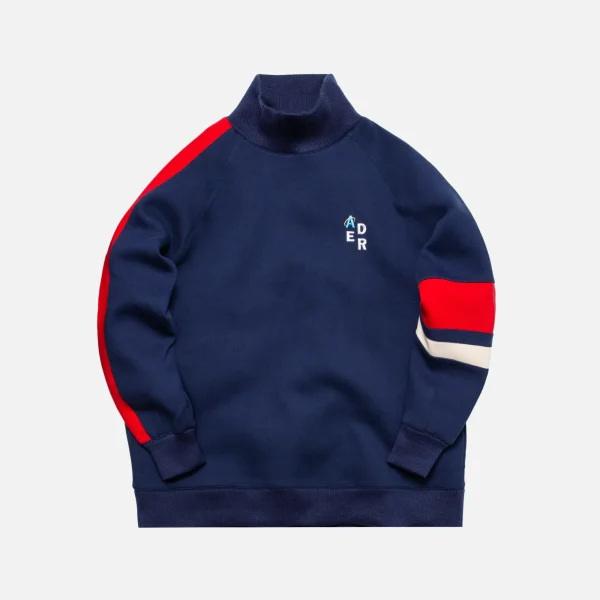 ader error navy oversized knit sweatshirt - KITH-SHOP