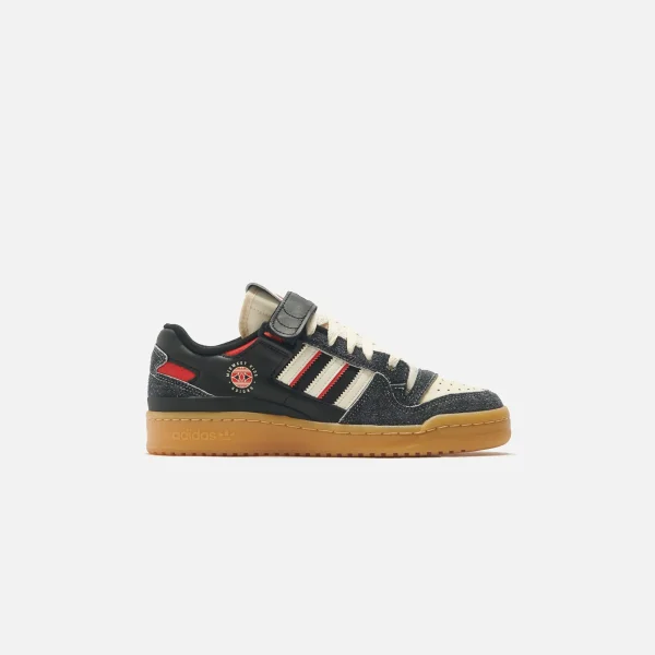 adidas consortium forum 84 low x midwest kids black off white red sneakers - KITH-SHOP