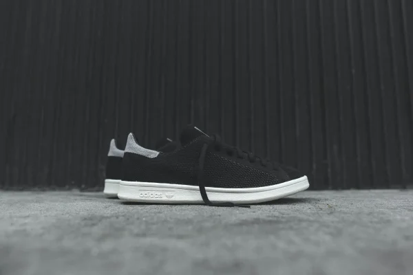 adidas consortium stan smith primeknit reflective black shoes - KITH-SHOP