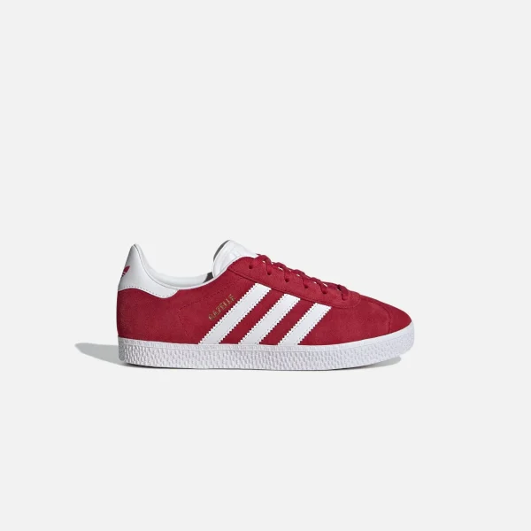 adidas gazelle gs in better scarlet footwear white gold metallic - KITH-SHOP