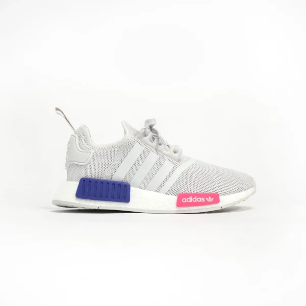 adidas grade school nmd r1 shoes grey and shock pink - KITH-SHOP