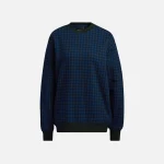 adidas ivy park french terry printed crew neck sweatshirt dark blue - KITH-SHOP