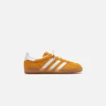 adidas women s gazelle shoes in orange peel and cloud white with gold metallic details - KITH-SHOP