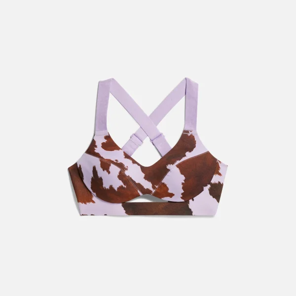 adidas x ivy park cow hide cut out sports bra in purple glow - KITH-SHOP