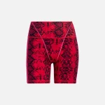 adidas x ivy park high waisted short sleeve leggings bold red sleek black - KITH-SHOP