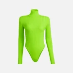 adidas x ivy park turtleneck bodysuit in solar slime - KITH-SHOP