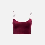 adidas x ivy park velour bralette in cherry wood and red - KITH-SHOP