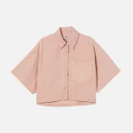 agolde rona boxy shirt in pink salt - KITH-SHOP