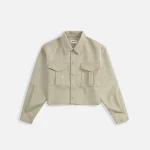 agolde vegan leather nyx shirt in toast - KITH-SHOP