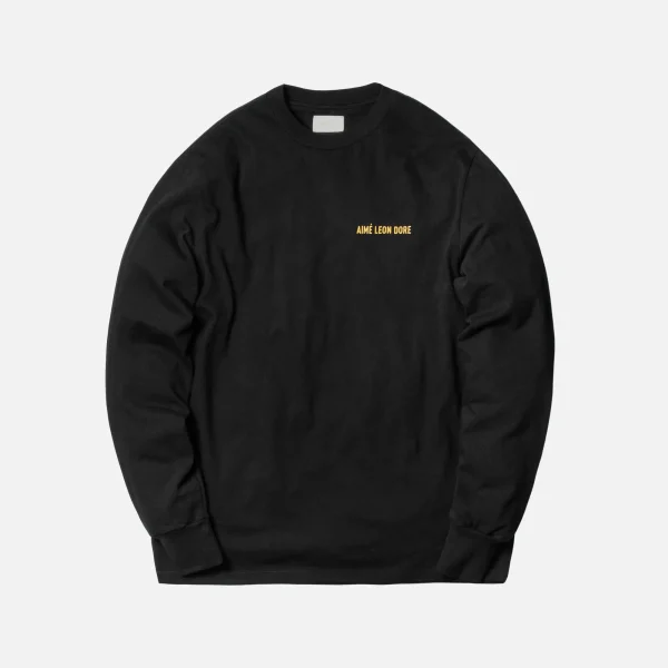 aim leon dore black long sleeve logo tee - KITH-SHOP