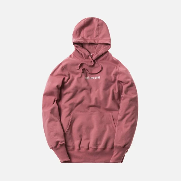 aim leon dore dusty pink logo kanga hoodie - KITH-SHOP