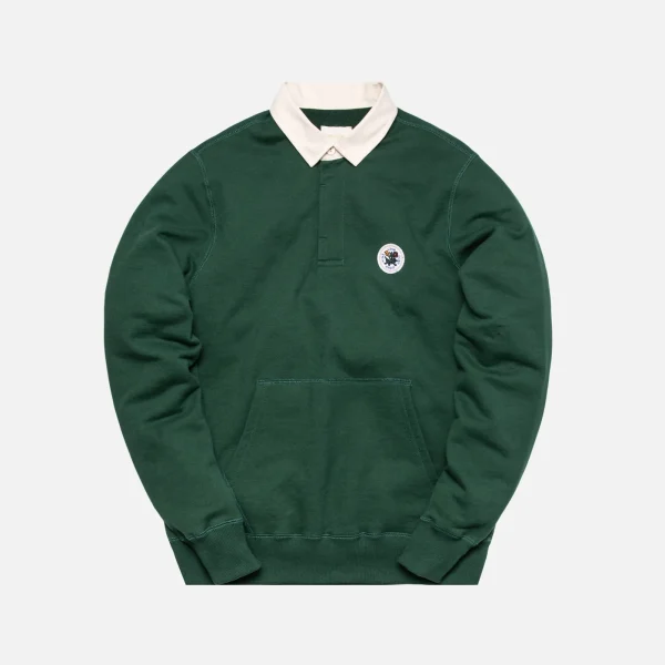 aim leon dore green kanga pocket rugby shirt - KITH-SHOP