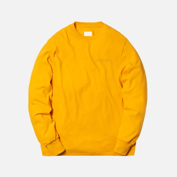 aim leon dore long sleeve logo tee mustard - KITH-SHOP