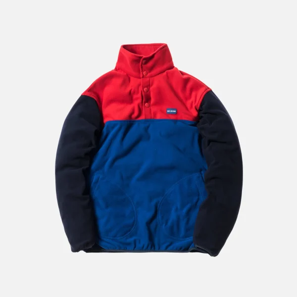 aim leon dore micro fleece pullover red royal navy - KITH-SHOP