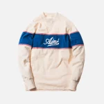 aim leon dore natural royal dusty pink rugby crewneck sweatshirt - KITH-SHOP