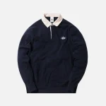 aim leon dore navy long sleeve rugby shirt - KITH-SHOP