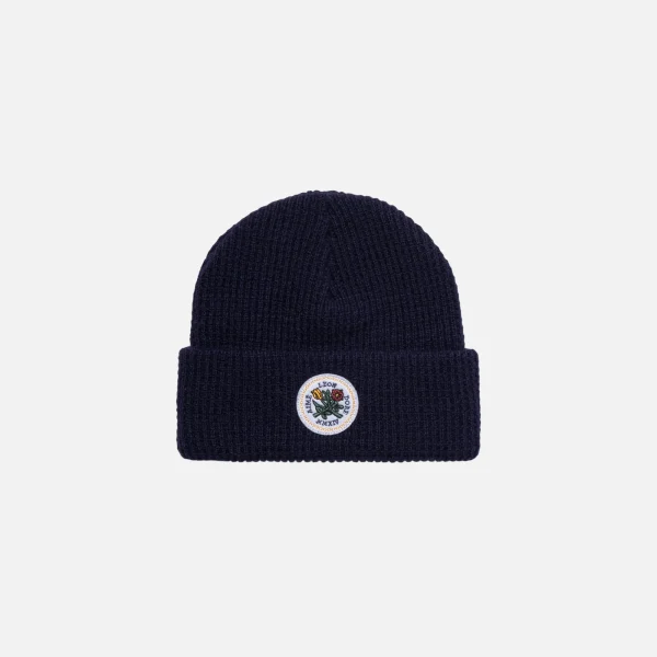 aim leon dore navy waffle stitch beanie - KITH-SHOP