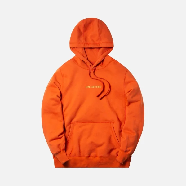 aim leon dore rust logo hoodie - KITH-SHOP