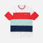 aim leon dore striped ribbed collar tee in multi color - KITH-SHOP